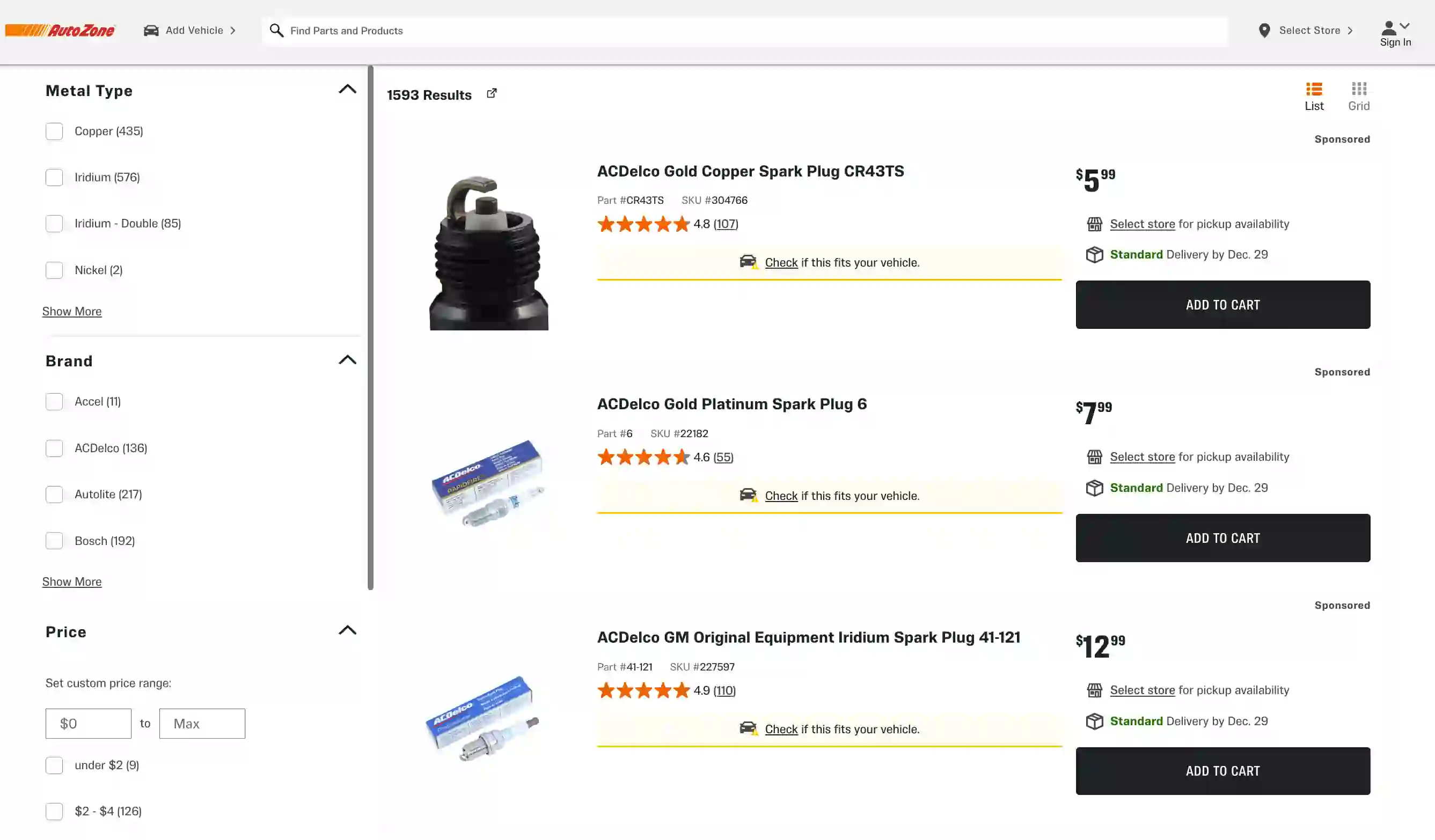 Autozone Scraper Listing screenshot