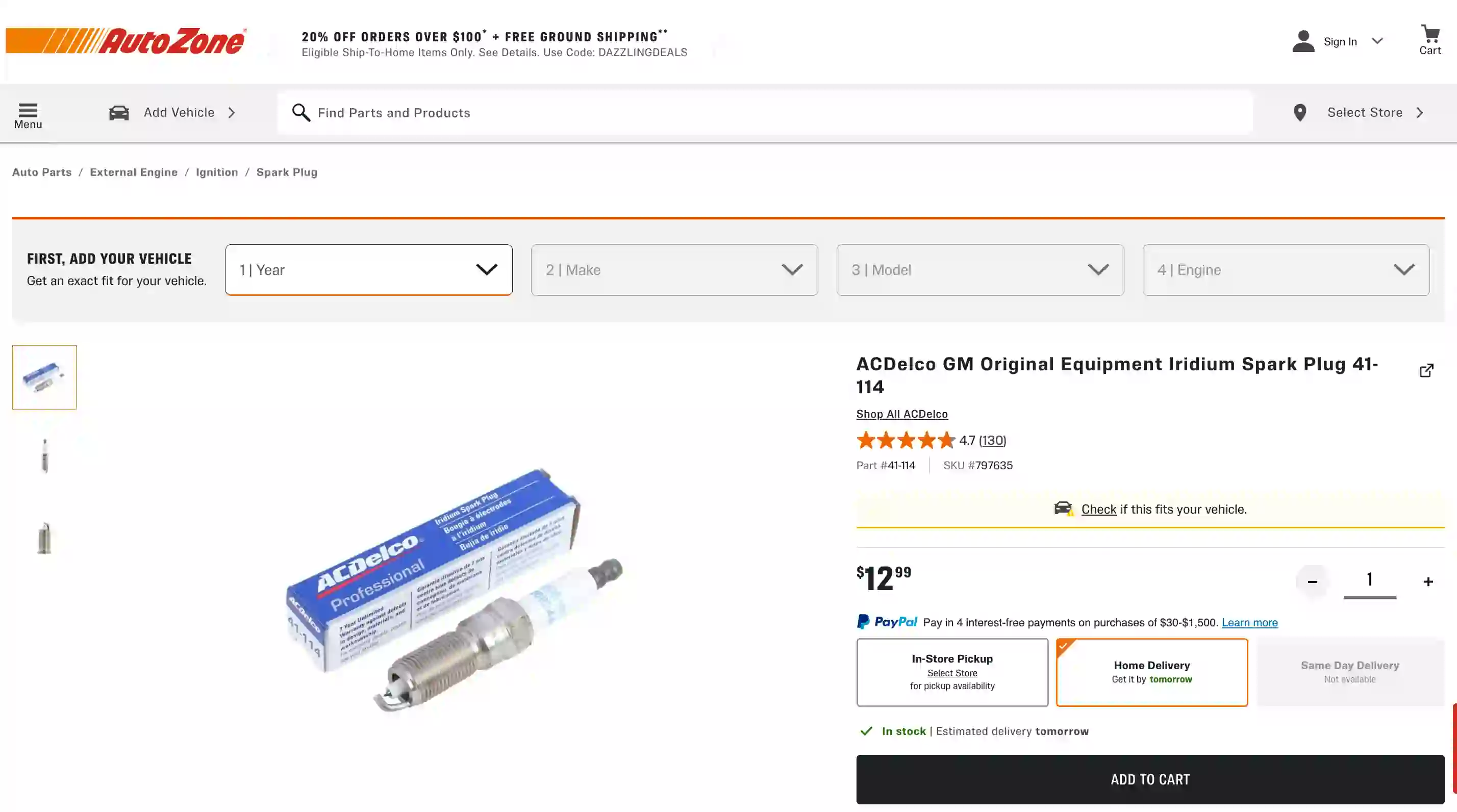 Autozone Scraper Product screenshot