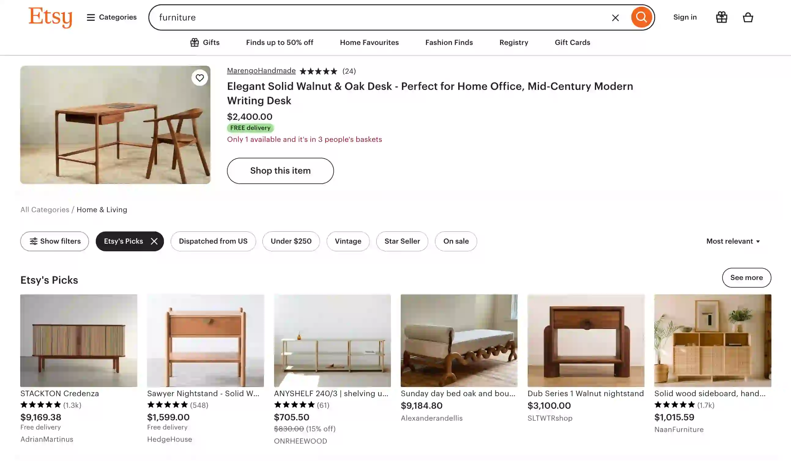 Etsy Scraper Listing screenshot