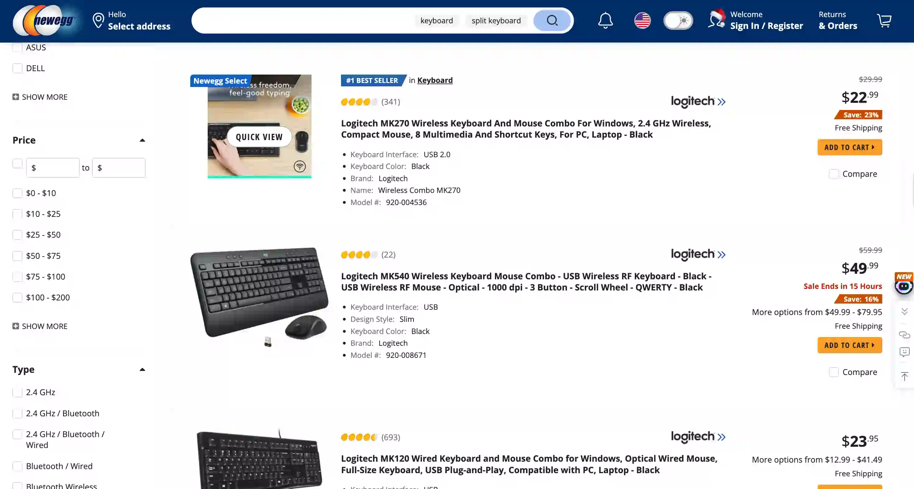 Newegg Scraper Listing screenshot
